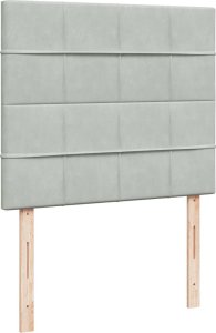 vidaXL Łóżko kontynentalne z materacem, jasnoszare, 120x190cm, aksamit 8