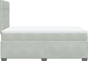 vidaXL Łóżko kontynentalne z materacem, jasnoszare, 120x190cm, aksamit 9