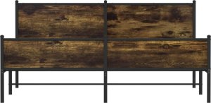 vidaXL Metalowa rama łóżka, bez materaca, przydymiony dąb, 180x200 cm 5