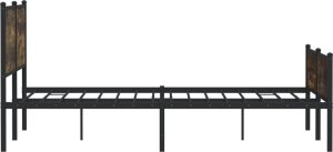 vidaXL Metalowa rama łóżka, bez materaca, przydymiony dąb, 180x200 cm 6
