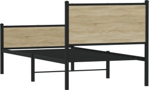 vidaXL Metalowa rama łóżka, bez materaca, dąb sonoma, 80x200 cm 7