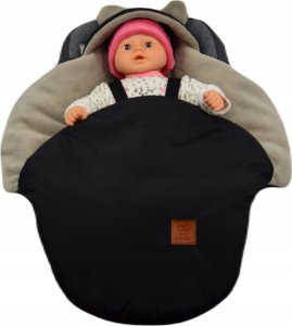 Culbags ŚPIWOREK MYSZKA NOSIDŁO FOTELIK WÓZEK ORTALION CZARNY MINKY LATTE 3