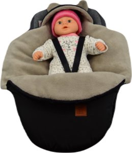 Culbags ŚPIWOREK MYSZKA NOSIDŁO FOTELIK WÓZEK ORTALION CZARNY MINKY LATTE 4