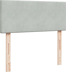 vidaXL Łóżko kontynentalne z materacem, jasnoszare, 120x190cm, aksamit 5