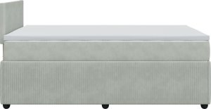vidaXL Łóżko kontynentalne z materacem, jasnoszare, 120x190cm, aksamit 9