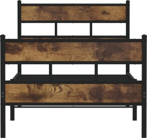vidaXL Metalowa rama łóżka, bez materaca, przydymiony dąb, 80x200 cm 4