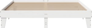 vidaXL Łóżko bez materaca, białe, 200x200 cm, lite drewno sosnowe 4