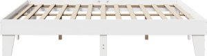 vidaXL Łóżko bez materaca, białe, 200x200 cm, lite drewno sosnowe 5