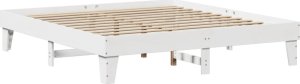 vidaXL Łóżko bez materaca, białe, 200x200 cm, lite drewno sosnowe 6