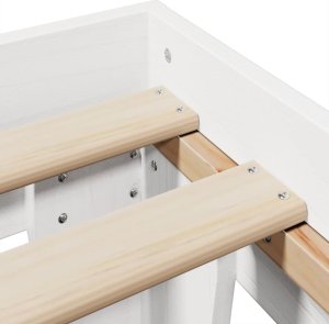 vidaXL Łóżko bez materaca, białe, 200x200 cm, lite drewno sosnowe 7