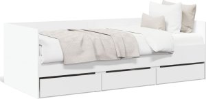 vidaXL Łóżko dzienne z szufladami, bez materaca, białe, 90x190 cm 2