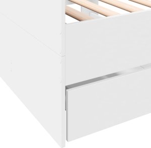 vidaXL Łóżko dzienne z szufladami, bez materaca, białe, 90x190 cm 7