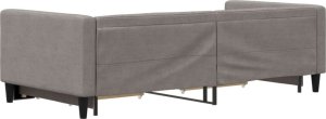 vidaXL Sofa rozsuwana z szufladami, taupe, 90x200 cm, tkanina 5