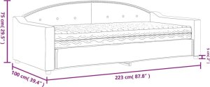 vidaXL Sofa z materacem do spania, kolor taupe, 90x200 cm, tkanina 12