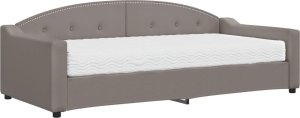 vidaXL Sofa z materacem do spania, kolor taupe, 90x200 cm, tkanina 2