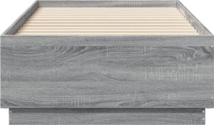 vidaXL Rama łóżka, szary dąb sonoma, 90x190cm, materiał drewnopochodny 4