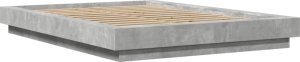 vidaXL Rama łóżka, szarość betonu, 135x190 cm, materiał drewnopochodny 3