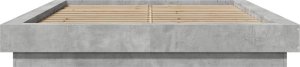 vidaXL Rama łóżka, szarość betonu, 135x190 cm, materiał drewnopochodny 4