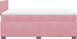 vidaXL Łóżko kontynentalne z materacem, różowe, 120x190 cm, aksamit 11