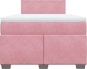 vidaXL Łóżko kontynentalne z materacem, różowe, 120x190 cm, aksamit 6