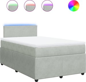 vidaXL Łóżko kontynentalne z materacem, jasnoszare, 120x190cm, aksamit 2