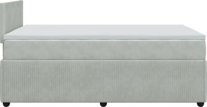 vidaXL Łóżko kontynentalne z materacem, jasnoszare, 120x190cm, aksamit 7