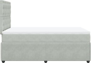 vidaXL Łóżko kontynentalne z materacem, jasnoszare, 120x190cm, aksamit 5