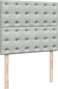 vidaXL Łóżko kontynentalne z materacem, jasnoszare, 120x190cm, aksamit 7