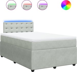 vidaXL Łóżko kontynentalne z materacem, jasnoszare, 120x190cm, aksamit 2