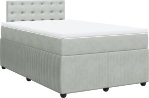 vidaXL Łóżko kontynentalne z materacem, jasnoszare, 120x190cm, aksamit 3