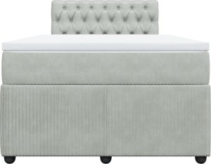 vidaXL Łóżko kontynentalne z materacem, jasnoszare, 120x190cm, aksamit 4