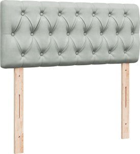 vidaXL Łóżko kontynentalne z materacem, jasnoszare, 120x190cm, aksamit 5