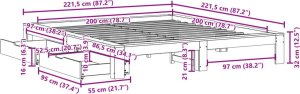 vidaXL Łóżko bez materaca, białe, 200x200 cm, lite drewno sosnowe 11