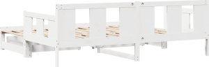 vidaXL Łóżko dzienne rozsuwane, szuflady, białe, 90x190 cm, sosnowe 7