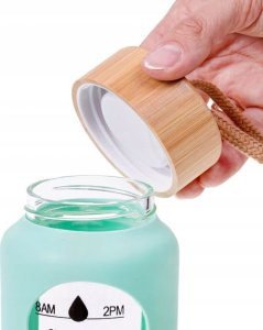 Hydrate Heroes Butelka Szklana Na Wodę Bidon Sportowy Motywacyjny Z Etui Fitness 1000Ml 1L 3