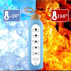 Hydrate Heroes Butelka Szklana Na Wodę Bidon Sportowy Motywacyjny Z Etui Fitness 1000Ml 1L 9