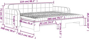 vidaXL Sofa rozsuwana z materacami, ciemnoszara, 90x200 cm, aksamit 12