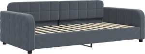 vidaXL Sofa rozsuwana z materacami, ciemnoszara, 90x200 cm, aksamit 4