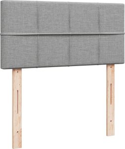 vidaXL Łóżko kontynentalne z materacem, jasnoszare, tkanina, 80x200 cm 12