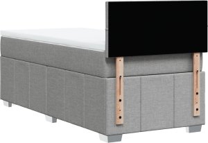 vidaXL Łóżko kontynentalne z materacem, jasnoszare, tkanina, 80x200 cm 8