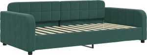vidaXL Sofa z funkcją spania, ciemnozielona, 90x200 cm, aksamitna 2
