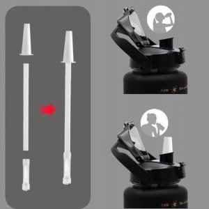 Hydrate Heroes Butelka Na Wodę Bidon Z Miarką Ze Słomką Przypomnienie Siłownia Zestaw 3Szt 6