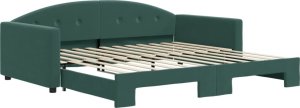 vidaXL Sofa rozsuwana, ciemnozielona, 100x200 cm, aksamit 2