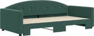 vidaXL Sofa rozsuwana, ciemnozielona, 100x200 cm, aksamit 3