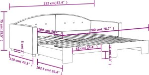 vidaXL Sofa rozsuwana, ciemnozielona, 100x200 cm, aksamit 9