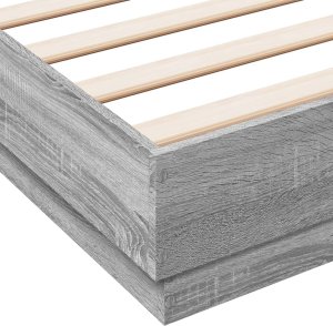 vidaXL Rama łóżka, szary dąb sonoma, 150x200cm materiał drewnopochodny 7