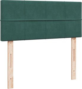 vidaXL Łóżko kontynentalne z materacem, ciemnozielone, 120x190 cm 5