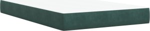 vidaXL Łóżko kontynentalne z materacem, ciemnozielone, 120x190 cm 7