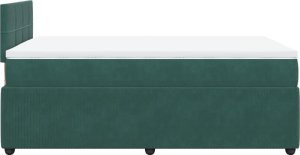 vidaXL Łóżko kontynentalne z materacem, ciemnozielone, 120x190 cm 9