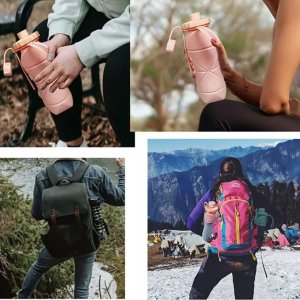 Butelka Na Wodę Bidon Składany Sportowy Silikonowy Podróżny 600Ml Szary 16